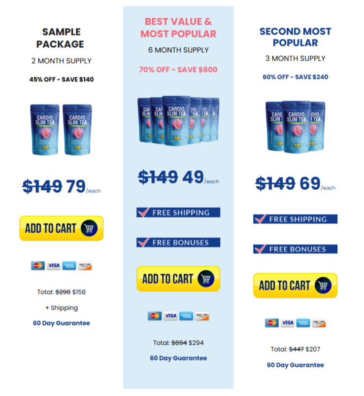 Cardio-Slim-Tea-Pricing