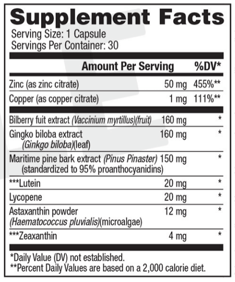 Vision 20 Supplement Facts