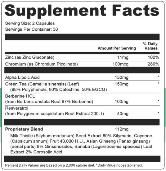 Vertigenics Supplement Facts